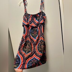 Juicy Couture Black and Red Beaded Silk Dress